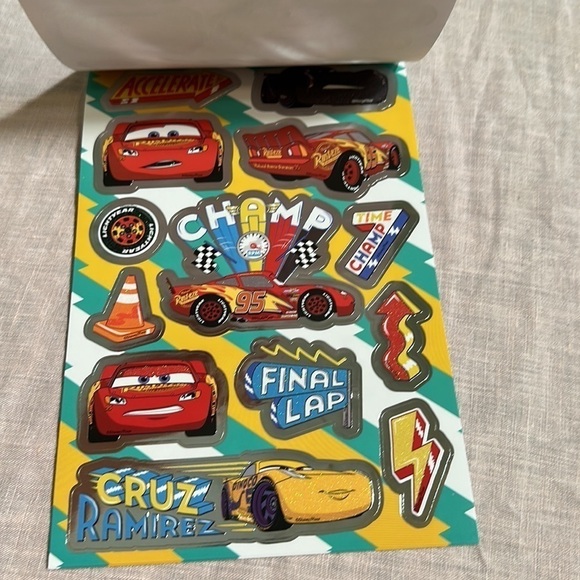 Cars the Movie Lightning McQueen Kachow Stickers HUGE GLITTER STICKERS NEW - Picture 15 of 15